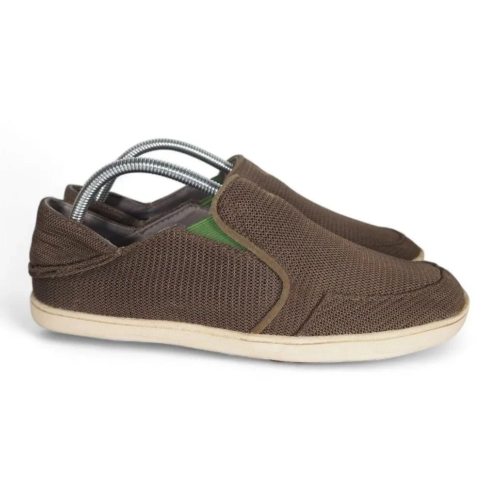 Olukai Nohea Mesh Slip-on Comfort Loafers Brown Men's 8‎